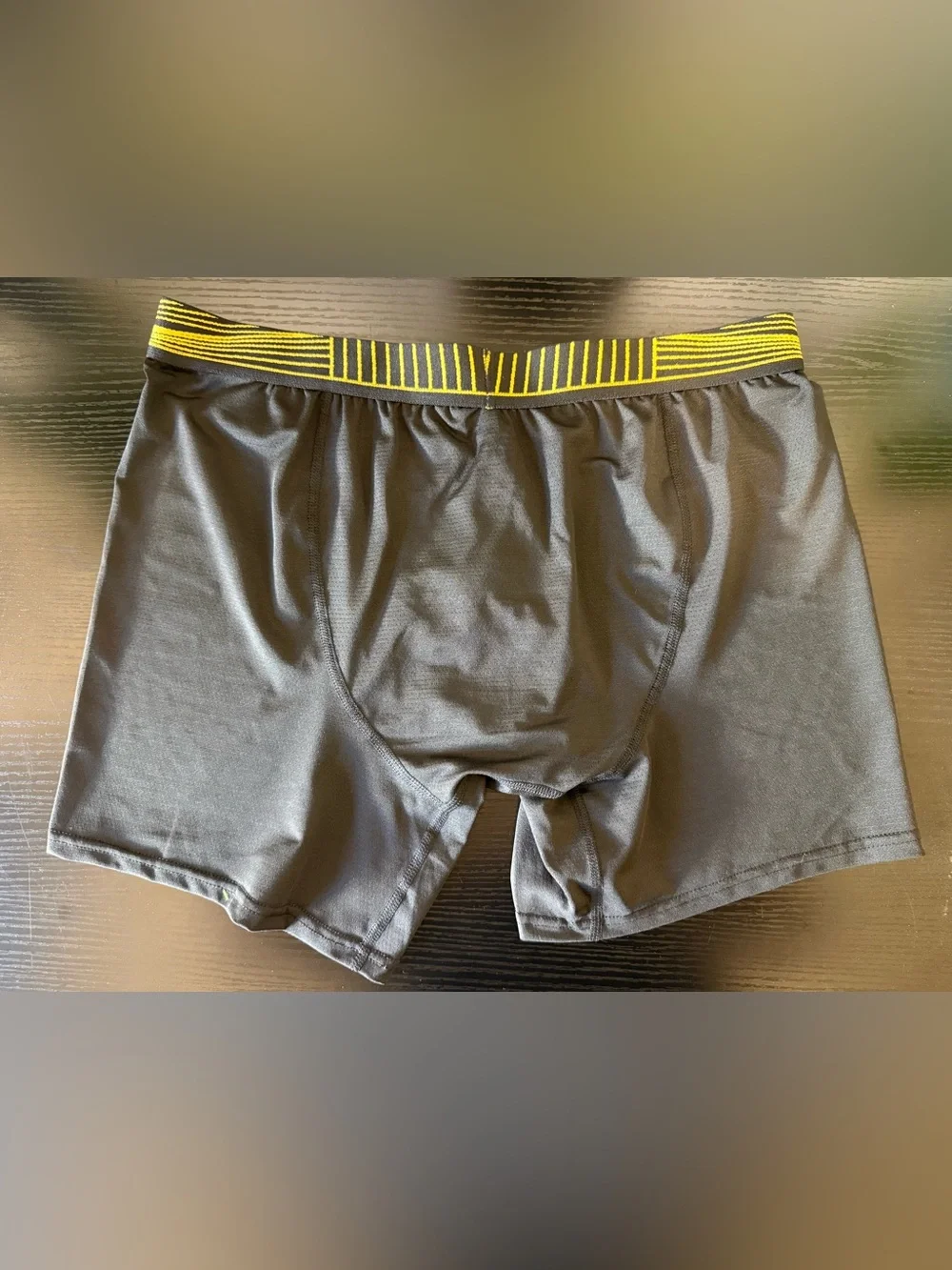 Sporto Black Boxer Briefs with Yellow Logo Waistband